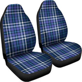 Blue Border Tartan Pattern Print Universal Fit Car Seat Covers 102422