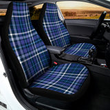 Blue Border Tartan Pattern Print Universal Fit Car Seat Covers 102422