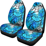 Blue Butterfly Wings Pattern Print Universal Fit Car Seat Covers 102422