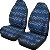 Blue Chevron Knitted Pattern Print Universal Fit Car Seat Covers 102422