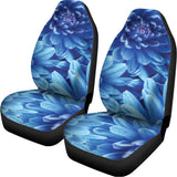 Blue Chrysanthemum Flower Print Universal Fit Car Seat Covers 102422
