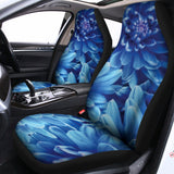Blue Chrysanthemum Flower Print Universal Fit Car Seat Covers 102422