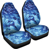 Blue Chrysanthemum Flower Print Universal Fit Car Seat Covers 102422