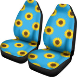 Blue Cute Sunflower Pattern Print Universal Fit Car Seat Covers 102422