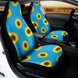 Blue Cute Sunflower Pattern Print Universal Fit Car Seat Covers 102422