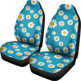 Blue Daisy Flower Pattern Print Universal Fit Car Seat Covers 102422