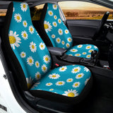 Blue Daisy Flower Pattern Print Universal Fit Car Seat Covers 102422