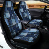 Blue Denim Patchwork Pattern Print Universal Fit Car Seat Covers 102422