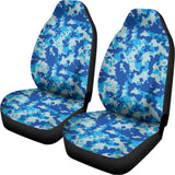 Blue Digital Camo Pattern Print Universal Fit Car Seat Covers 102422