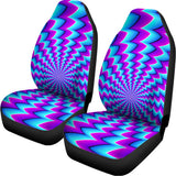Blue Dizzy Moving Optical Illusion Universal Fit Car Seat Covers 102422