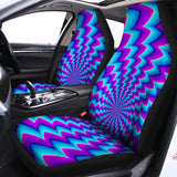 Blue Dizzy Moving Optical Illusion Universal Fit Car Seat Covers 102422