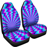 Blue Dizzy Moving Optical Illusion Universal Fit Car Seat Covers 102422