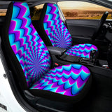 Blue Dizzy Moving Optical Illusion Universal Fit Car Seat Covers 102422