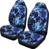 Blue Electric Lightning Print Universal Fit Car Seat Covers 102422