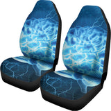 Blue Electrical Brain Activity Print Universal Fit Car Seat Covers 102422