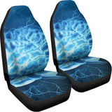 Blue Electrical Brain Activity Print Universal Fit Car Seat Covers 102422
