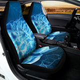 Blue Electrical Brain Activity Print Universal Fit Car Seat Covers 102422