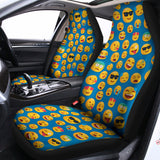 Blue Emoji Pattern Print Universal Fit Car Seat Covers 102422