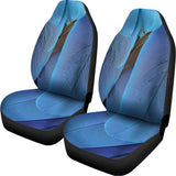 Blue Feather Print Universal Fit Car Seat Covers 102422