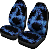 Blue Flame Pentagram Print Universal Fit Car Seat Covers 102422