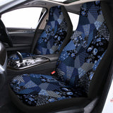 Blue Flower Patchwork Pattern Print Universal Fit Car Seat Covers 102422