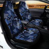 Blue Flower Patchwork Pattern Print Universal Fit Car Seat Covers 102422