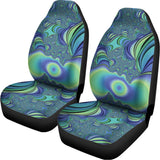 Blue Fractal Print Universal Fit Car Seat Covers 102422