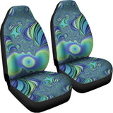 Blue Fractal Print Universal Fit Car Seat Covers 102422