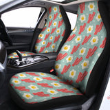 Blue Fried Egg And Bacon Pattern Print Universal Fit Car Seat Covers 102422