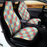 Blue Fried Egg And Bacon Pattern Print Universal Fit Car Seat Covers 102422