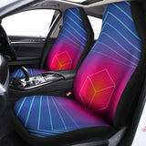 Blue Geometric EDM Light Print Universal Fit Car Seat Covers 102422