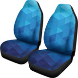 Blue Geometric Triangle Pattern Print Universal Fit Car Seat Covers 102422