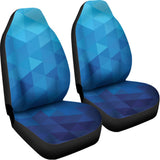 Blue Geometric Triangle Pattern Print Universal Fit Car Seat Covers 102422