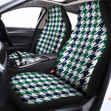 Blue Green And White Houndstooth Print Universal Fit Car Seat Covers 102422