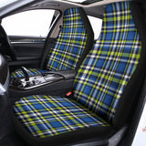 Blue Green And White Plaid Pattern Print Universal Fit Car Seat Covers 102422