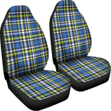 Blue Green And White Plaid Pattern Print Universal Fit Car Seat Covers 102422
