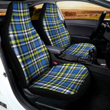 Blue Green And White Plaid Pattern Print Universal Fit Car Seat Covers 102422