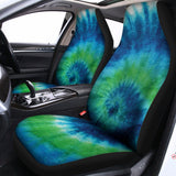 Blue Green And White Tie Dye Print Universal Fit Car Seat Covers 102422