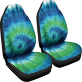Blue Green And White Tie Dye Print Universal Fit Car Seat Covers 102422