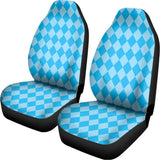Blue Harlequin Pattern Print Universal Fit Car Seat Covers 102422