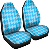 Blue Harlequin Pattern Print Universal Fit Car Seat Covers 102422