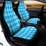 Blue Harlequin Pattern Print Universal Fit Car Seat Covers 102422