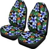 Blue Hawaiian Wildflowers Pattern Print Universal Fit Car Seat Covers 102422