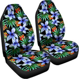 Blue Hawaiian Wildflowers Pattern Print Universal Fit Car Seat Covers 102422