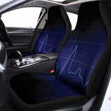 Blue Heartbeat Print Universal Fit Car Seat Covers 102422