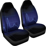 Blue Heartbeat Print Universal Fit Car Seat Covers 102422