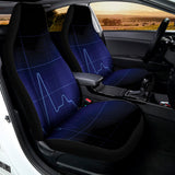 Blue Heartbeat Print Universal Fit Car Seat Covers 102422