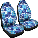 Blue Hibiscus Tropical Pattern Print Universal Fit Car Seat Covers 102422
