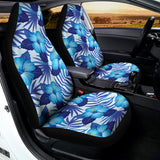 Blue Hibiscus Tropical Pattern Print Universal Fit Car Seat Covers 102422