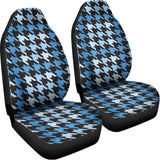 Blue Houndstooth Pattern Print Universal Fit Car Seat Covers 102422